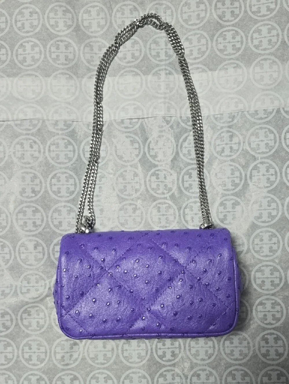 Tory Burch Violet Quilted Chain Strap Crossbody